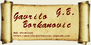 Gavrilo Borkanović vizit kartica